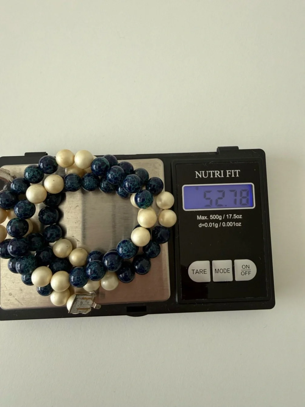 Vintage 1960’s Art Deco Style Art Glass & Faux Pearl Beaded Necklace 22”